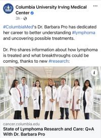 screenshot of a tweet from Columbia Medicine's Twitter account